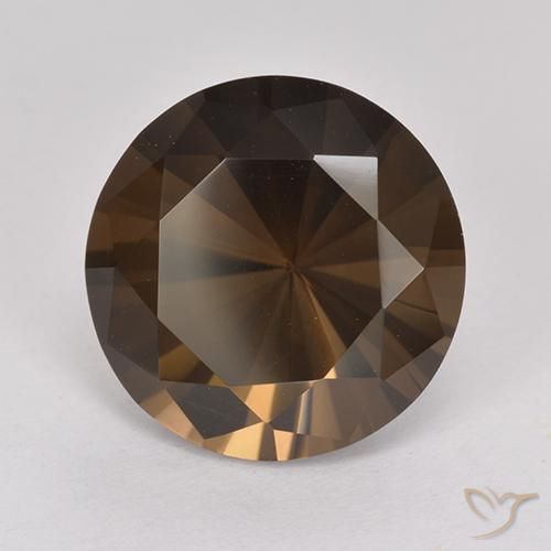 Quartzo Fumê Castanho médio-escuro Natural 6.67ct, Redondo, VVS