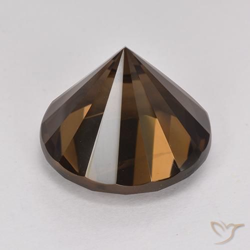 Quartzo Fumê Castanho médio-escuro Natural 6.67ct, Redondo, VVS