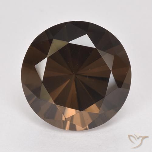8.35ct Natural Hickory Brown Quartzo Fumê, Redondo, VVS