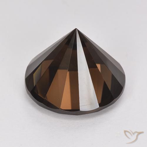 Quartzo Fumê Castanho médio Natural 6.69ct, Redondo, VVS