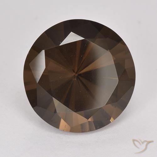 Quartzo Fumê Hickory Brown Natural 6.74ct, Redondo, VVS