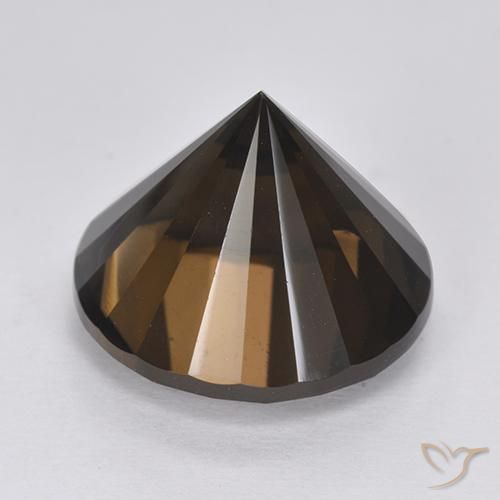 Quartzo Fumê Marrom Chocolate Profundo Natural 11.87ct, Redondo, VVS-VS