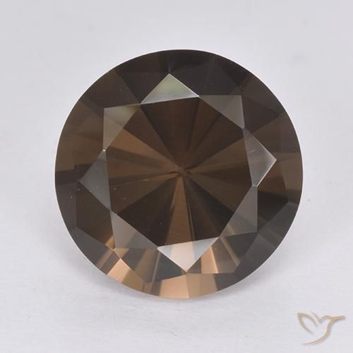 6.60ct Natural Marrom escuro Quartzo Fumê, Redondo, VVS-VS