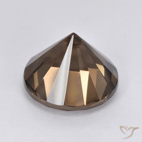 Quartzo Fumê Marrom escuro Natural 6.60ct, Redondo, VVS-VS