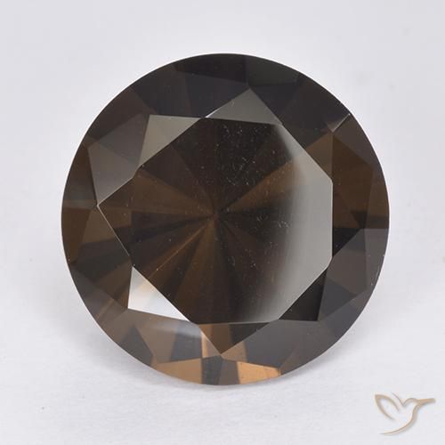 Quartzo Fumê Marrom escuro Natural 9.78ct, Redondo, VVS-VS