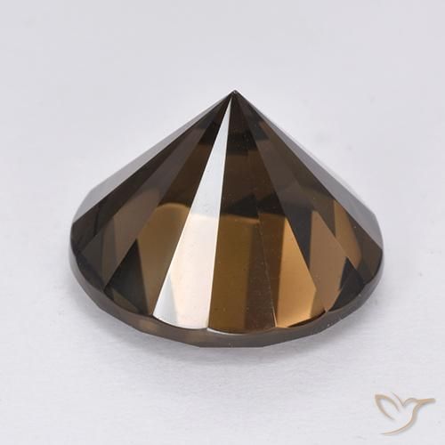 Quartzo Fumê Marrom escuro Natural 9.78ct, Redondo, VVS-VS