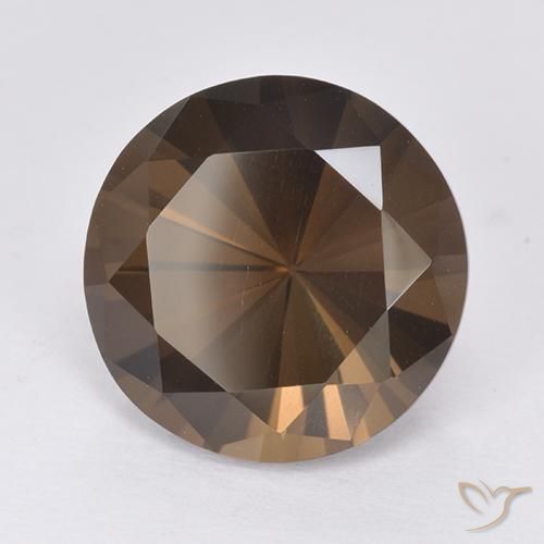 Quartzo Fumê Marrom escuro Natural 7.30ct, Redondo, VVS-VS