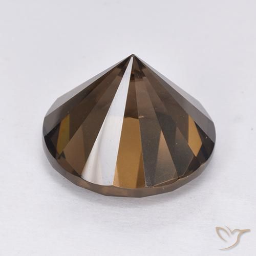 Quartzo Fumê Marrom escuro Natural 7.30ct, Redondo, VVS-VS