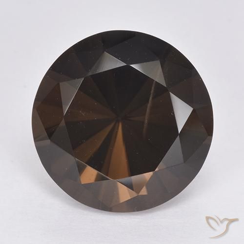 10.91ct Natural Marrom escuro Quartzo Fumê, Redondo, VS
