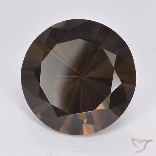 10.15ct Natural Marrom escuro Quartzo Fumê, Redondo, VVS-VS