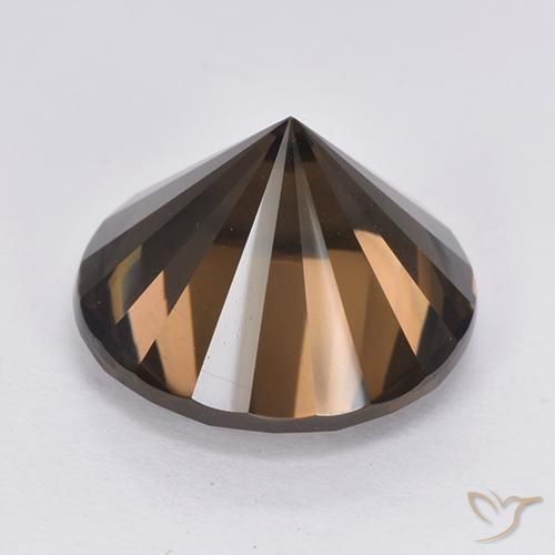 Quartzo Fumê Marrom escuro Natural 10.15ct, Redondo, VVS-VS