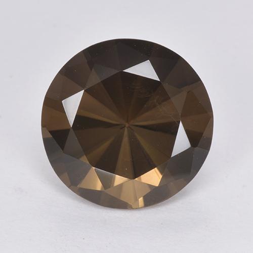 Quartzo fumê marrom natural 5,90ct, corte redondo, VVS