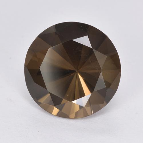 Quartzo fumê marrom natural 5,90ct, corte redondo, VVS