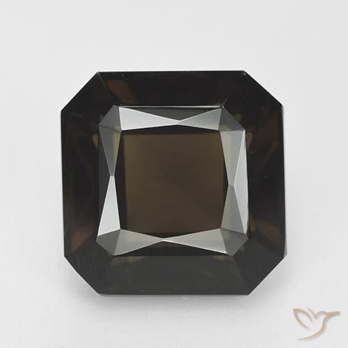 11.77ct Natural Marrom escuro Quartzo Fumê, Corte Esmeralda, VVS-VS