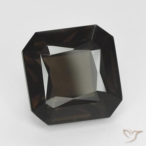 Quartzo Fumê Marrom escuro Natural 11.77ct, Corte Octógono / Esmeralda, VVS-VS