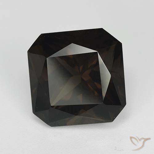 8.77ct Natural Marrom Chocolate Profundo Quartzo Fumê, Corte Esmeralda, VVS