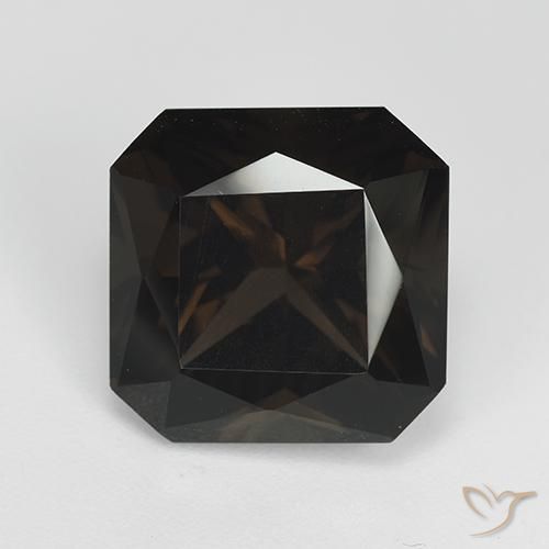 Quartzo Fumê Marrom Chocolate Profundo Natural 8.77ct, Corte Octógono / Esmeralda, VVS