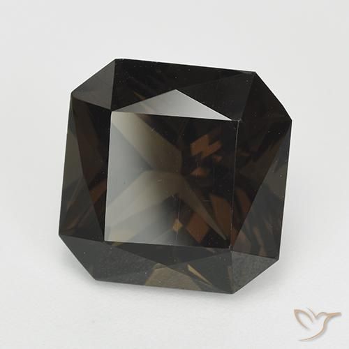 Quartzo Fumê Chocolate marrom Natural 7.38ct, Corte Octógono / Esmeralda, VVS