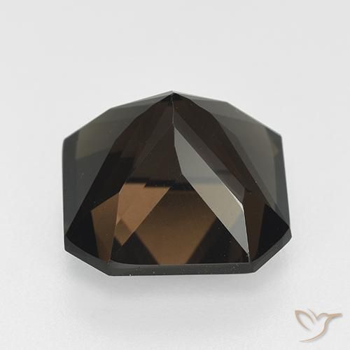 Quartzo Fumê Chocolate marrom Natural 7.38ct, Corte Octógono / Esmeralda, VVS