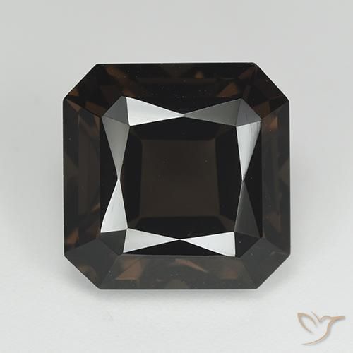 9.82ct Natural Marrom escuro Quartzo Fumê, Corte Esmeralda, VVS
