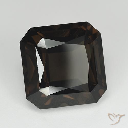 Quartzo Fumê Marrom escuro Natural 9.82ct, Corte Octógono / Esmeralda, VVS