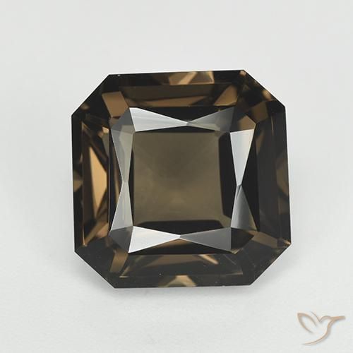 7.65ct Natural Castanho médio-escuro Quartzo Fumê, Corte Esmeralda, VVS