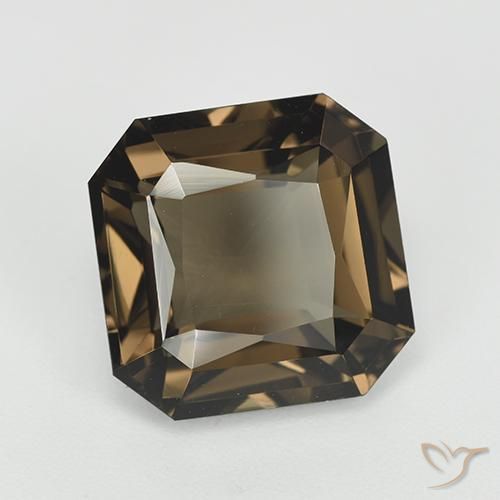 Quartzo Fumê Castanho médio-escuro Natural 7.65ct, Corte Octógono / Esmeralda, VVS