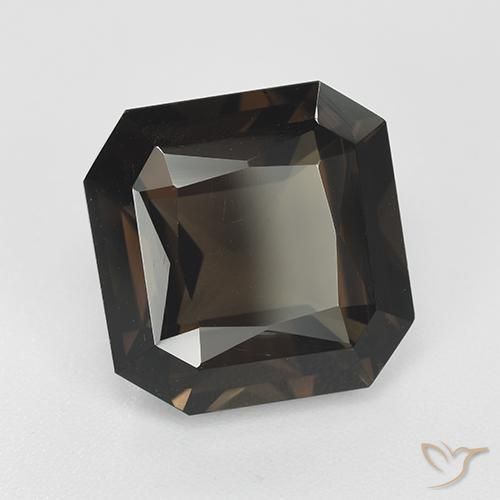 Quartzo Fumê Chocolate marrom Natural 8.68ct, Corte Octógono / Esmeralda, VVS