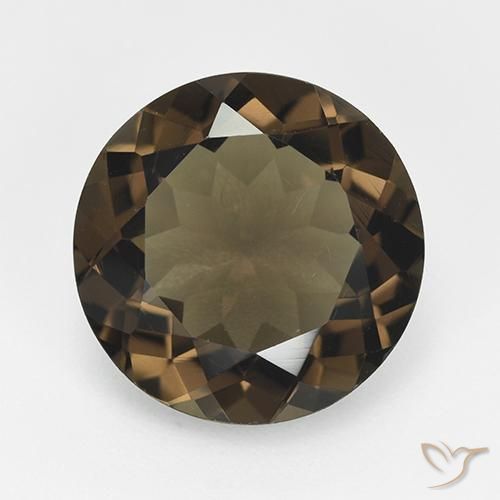 Quartzo fumê marrom natural 7,96ct, corte redondo, VVS-VS