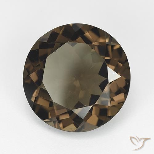 Quartzo fumê marrom natural 7,96ct, corte redondo, VVS-VS
