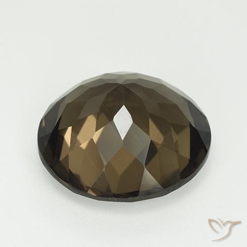 Quartzo fumê marrom natural 7,96ct, corte redondo, VVS-VS