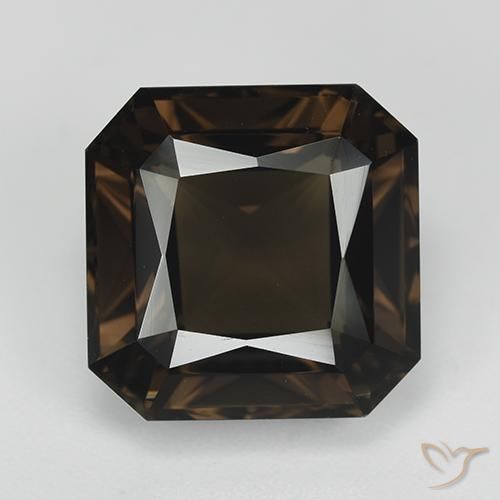 11.91ct Natural Marrom Quartzo Fumê, Corte Esmeralda, VVS