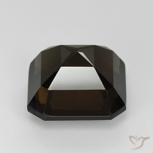 Quartzo Fumê Chocolate marrom Natural 9.00ct, Corte Octógono / Esmeralda, VVS