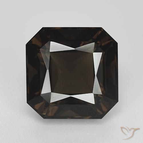 9.07ct Natural Marrom escuro Quartzo Fumê, Corte Esmeralda, VVS