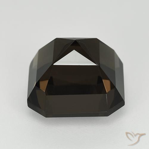 Quartzo Fumê Marrom escuro Natural 9.07ct, Corte Octógono / Esmeralda, VVS