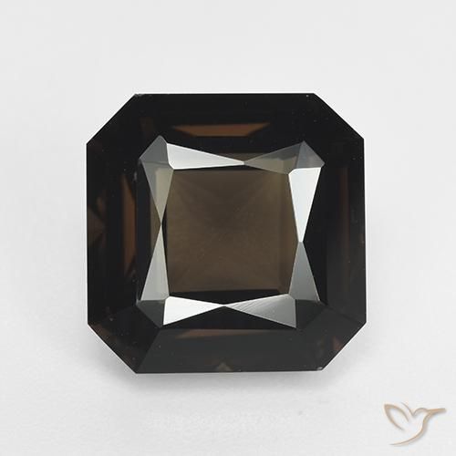 7.54ct Natural Marrom escuro Quartzo Fumê, Corte Esmeralda, VVS