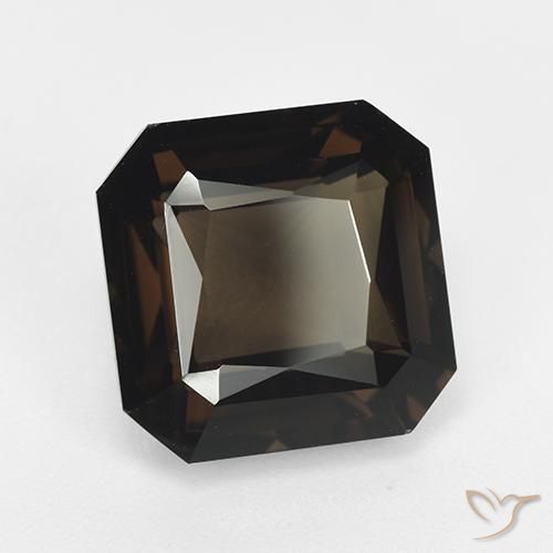 Quartzo Fumê Marrom escuro Natural 7.54ct, Corte Octógono / Esmeralda, VVS