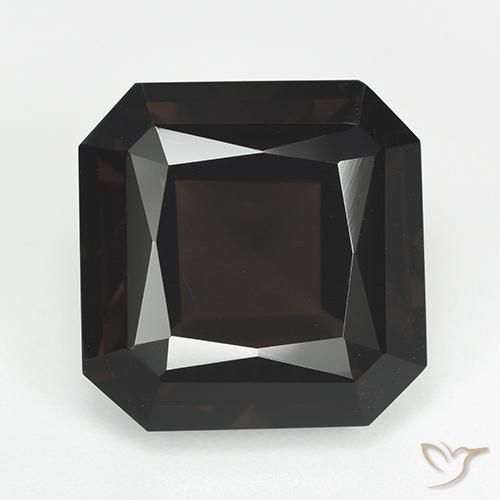 14.30ct Natural Marrom escuro Quartzo Fumê, Corte Esmeralda, VVS