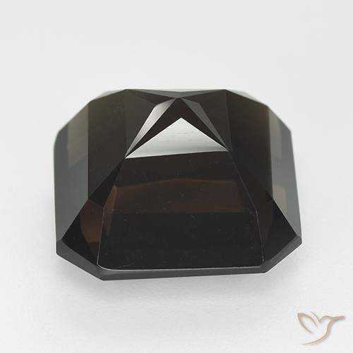 Quartzo Fumê Marrom escuro Natural 14.30ct, Corte Octógono / Esmeralda, VVS