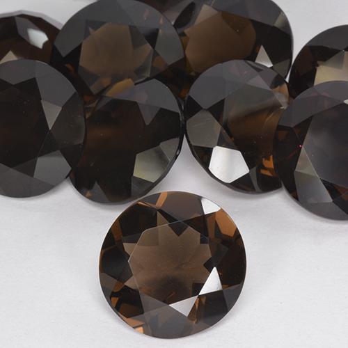 Quartzo Fumê Marrom avermelhado Natural 9.23ct, Redondo, VVS-VS