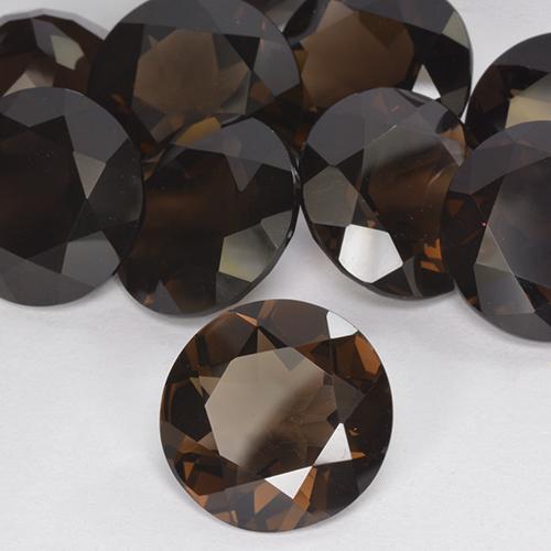 Quartzo Fumê Marrom avermelhado Natural 9.23ct, Redondo, VVS-VS