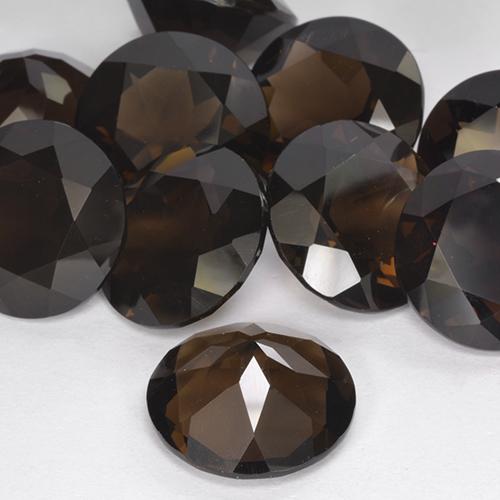 Quartzo Fumê Marrom avermelhado Natural 9.23ct, Redondo, VVS-VS