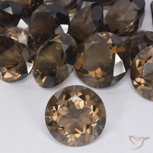 10.19ct Natural Marrom Quente Quartzo Fumê, Redondo, VVS-VS