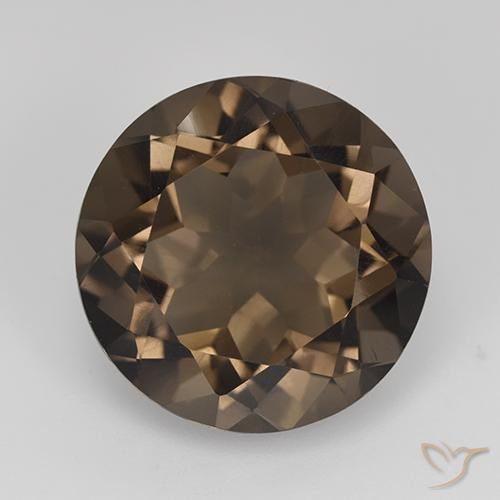 13.03ct Natural Castanho médio-escuro Quartzo Fumê, Redondo, VVS-VS