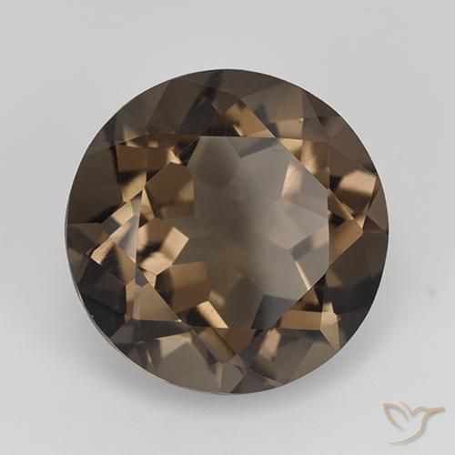 Quartzo Fumê Castanho médio-escuro Natural 13.03ct, Corte Redondo, VVS-VS