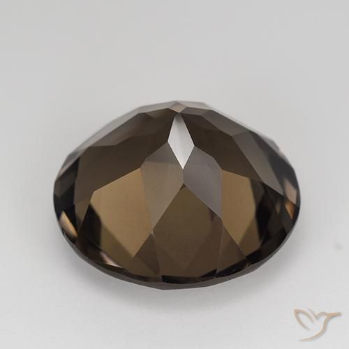 Quartzo Fumê Castanho médio-escuro Natural 13.03ct, Corte Redondo, VVS-VS