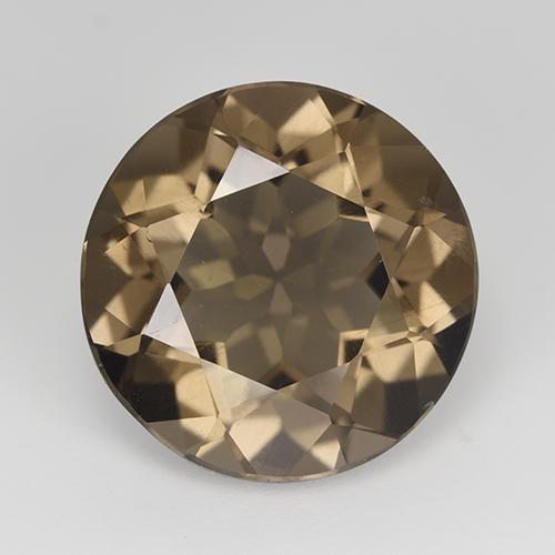 Quartzo fumê marrom natural 14,79ct, corte redondo, VVS-VS