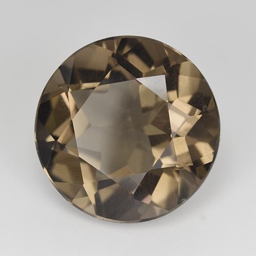 Quartzo fumê marrom natural 14,79ct, corte redondo, VVS-VS
