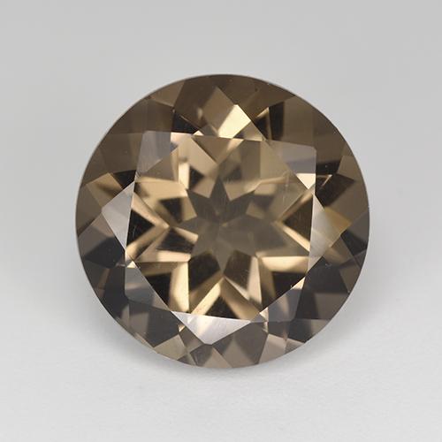 Quartzo fumê marrom natural 8,82ct, corte redondo, VVS-VS