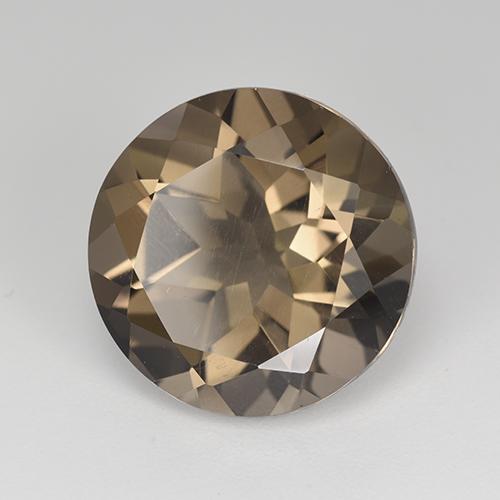 Quartzo fumê marrom natural 8,82ct, corte redondo, VVS-VS